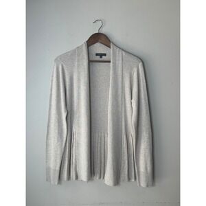 🎃Tribekka 44 Oatmeal Beige Ribbed Peplum Open Front Cardigan PM